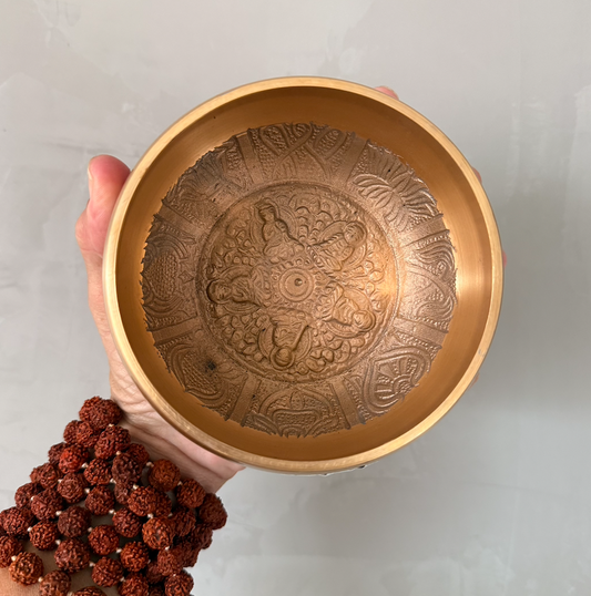 Cuenco Tibetano 5 Budas 13 cm