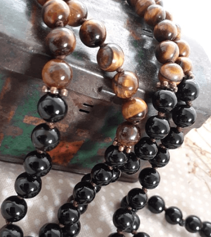 Japamala onix y Ojo de Tigre