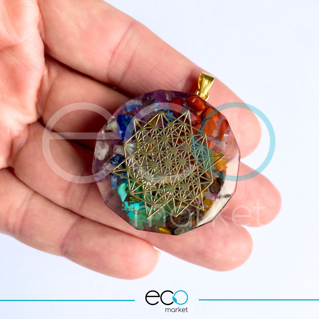 Collar Dije Orgonite Chakras