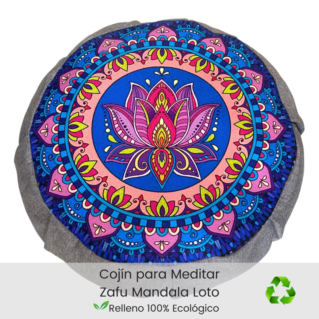 Kit para Meditar Cojín Mandala Flor de Loto