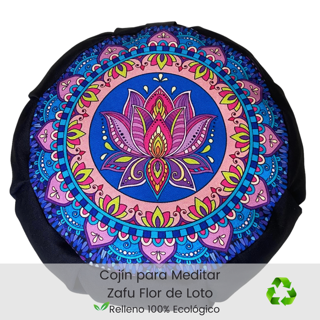 Kit para Meditar Cojín Mandala Flor de Loto