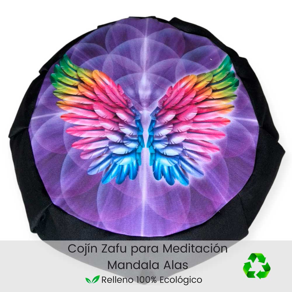 Cojín redondo Mandala Alas