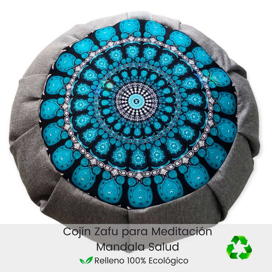 Cojin zafu para meditar sanacion base gris