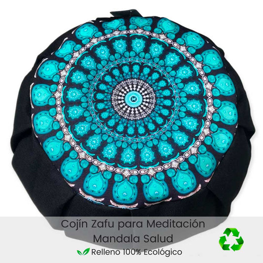 Cojin zafu para meditar sanacion base negra