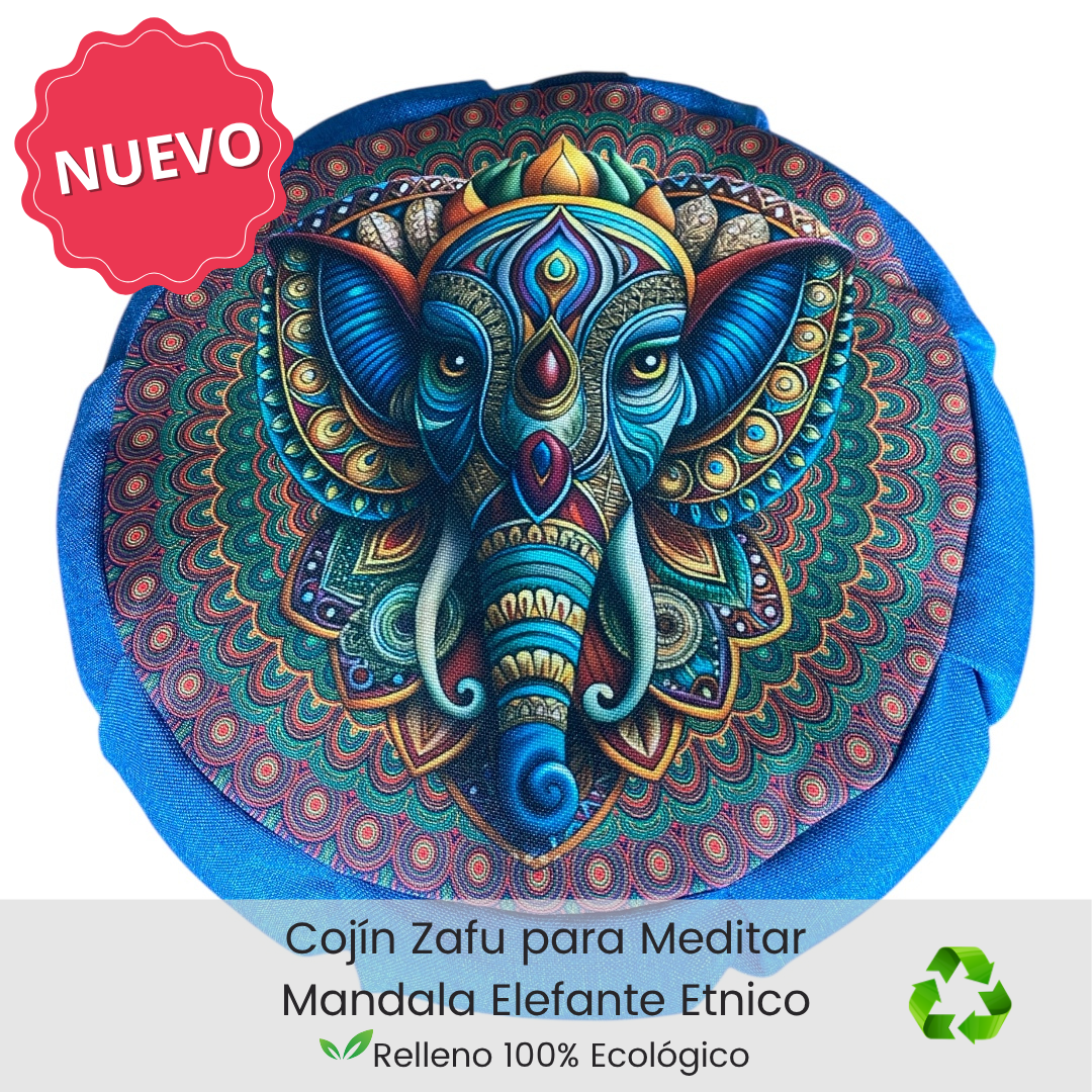 Cojin zafu para meditar elefante etnico