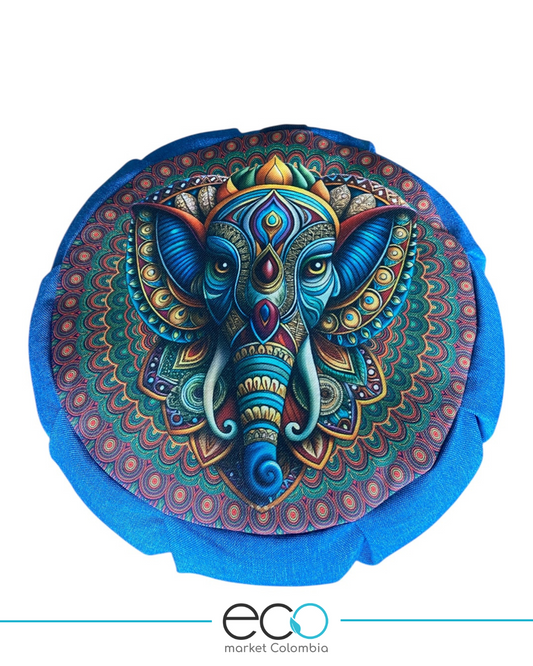 Cojín Zafu Elefante Étnico