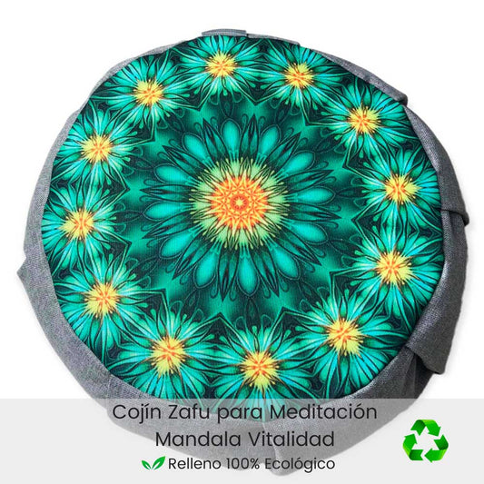 Cojin zafu para meditar mandala vitalidad
