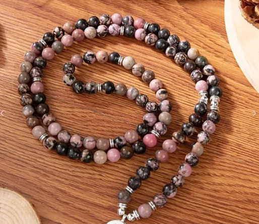 Collar Meditación en Rodonita Energía Sanadora