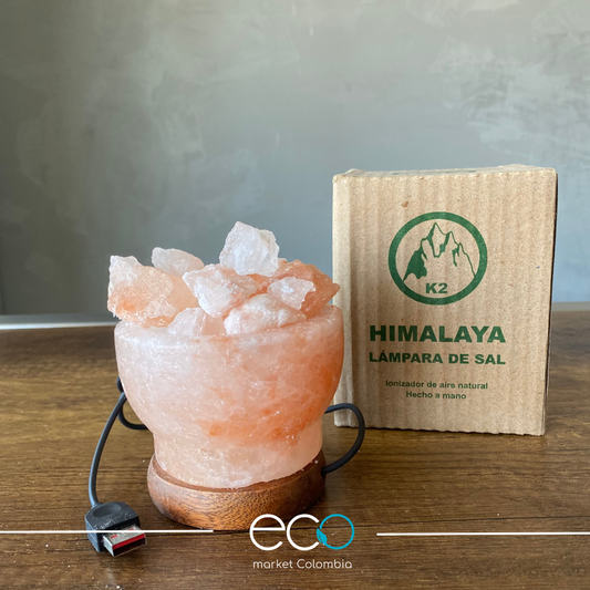 Lampara de sal del Himalaya vasija