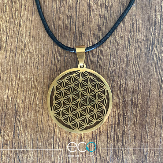 Collar flor de la vida dije en acero