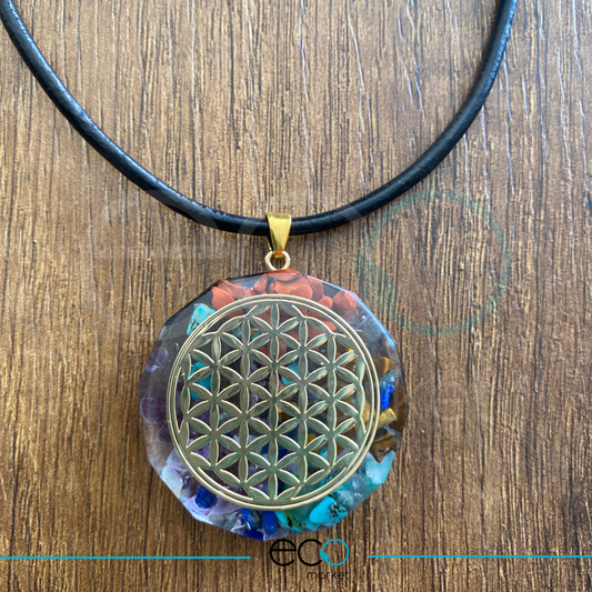 Collar Dije Orgonite Flor de la vida
