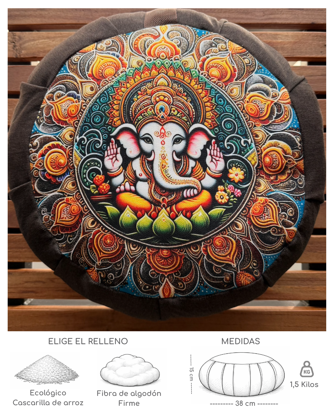 Cojín Mandala Ganapati
