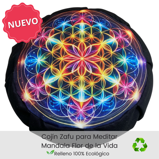 Cojín Zafu Flor de la vida