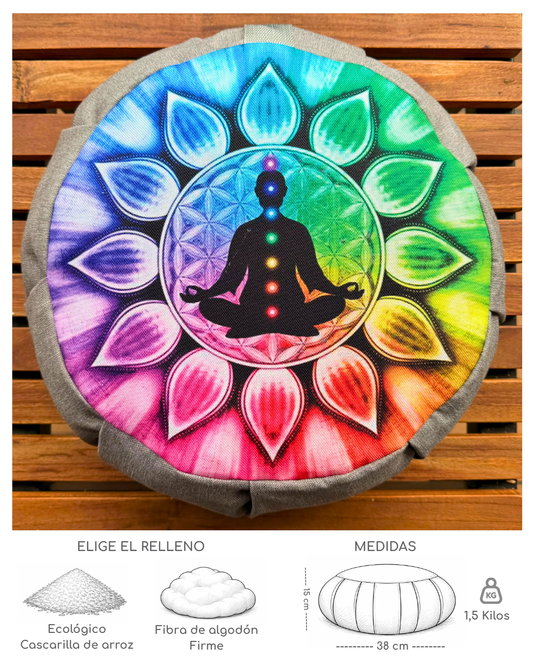 Cojín Zafu Mandala 7 Chakras