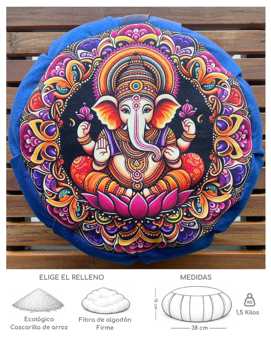 Cojín Zafu Mandala Ganesha