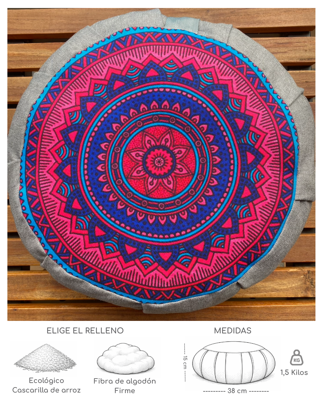 Cojín Zafu Mandala Unión