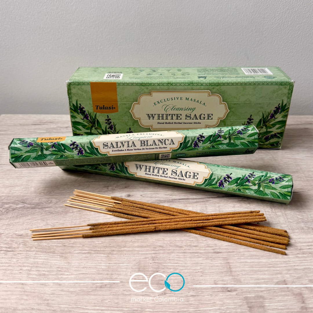 Varitas de incienso Tulasi Salvia Blanca