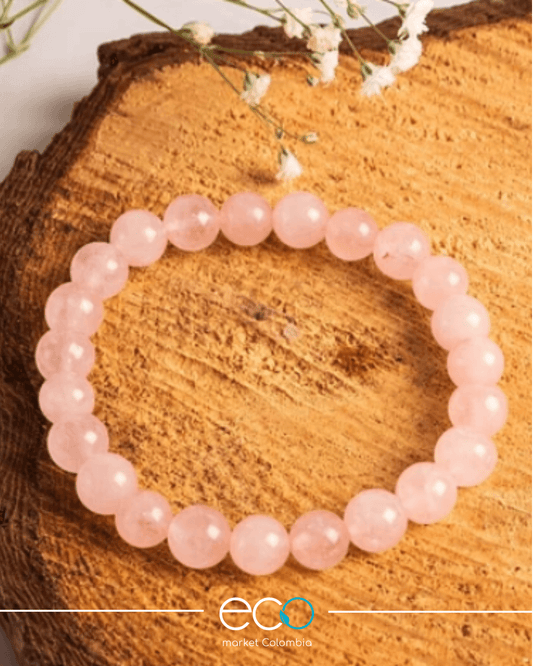 Pulsera Cuarzo Rosa 100% Natural