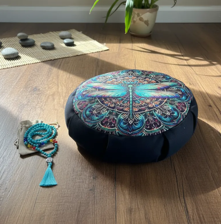 Kit para Meditar Cojín Mandala Libélula