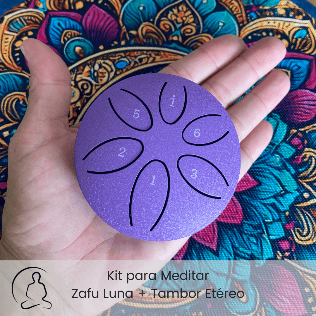 Set para meditar: Cojín zafu Mano Hamsa