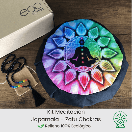 Set para meditar Cojín zafu Chakras