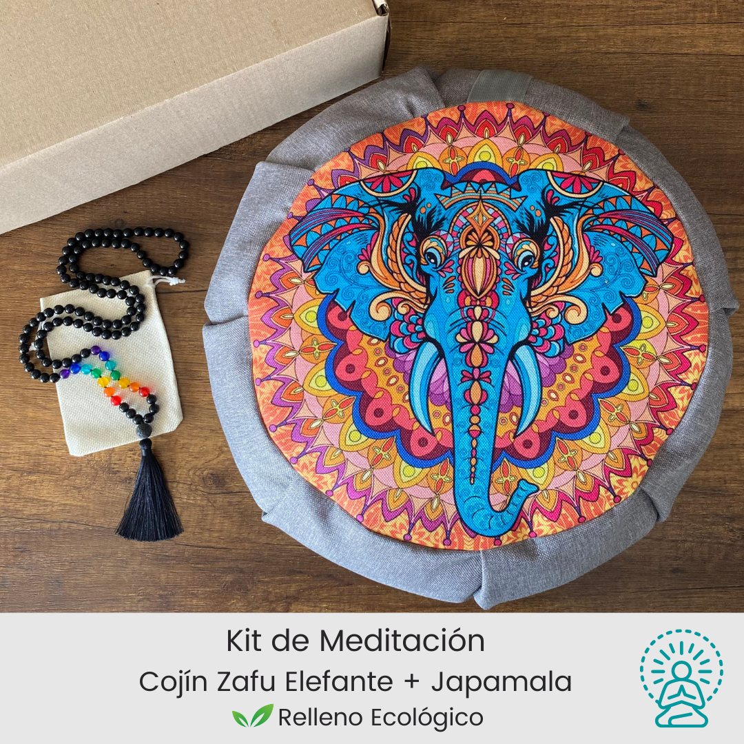 Set para meditar zafu elefante