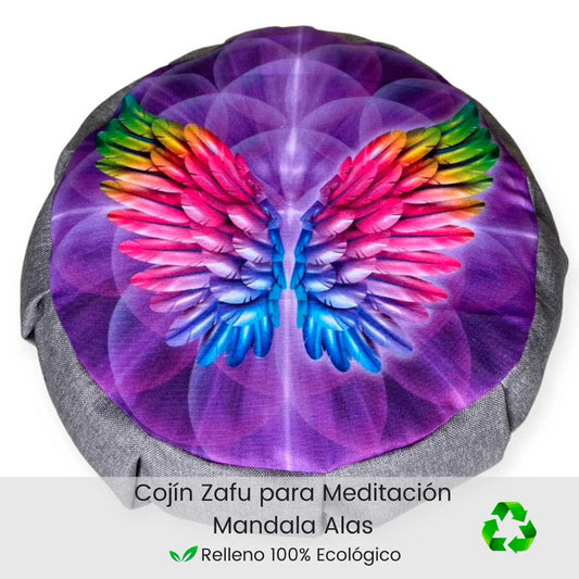 Cojín redondo Mandala Alas