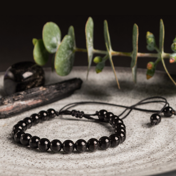 Ecomarket Colombia Pulsera piedras naturales Piedra Obsidiana