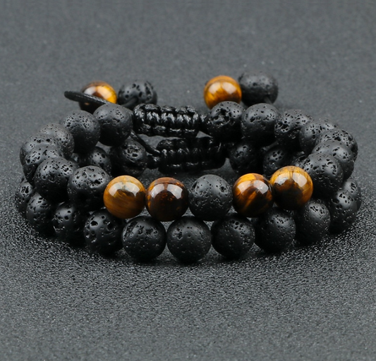 Ecomarket Colombia Pulsera piedras naturales Piedra Volcanica