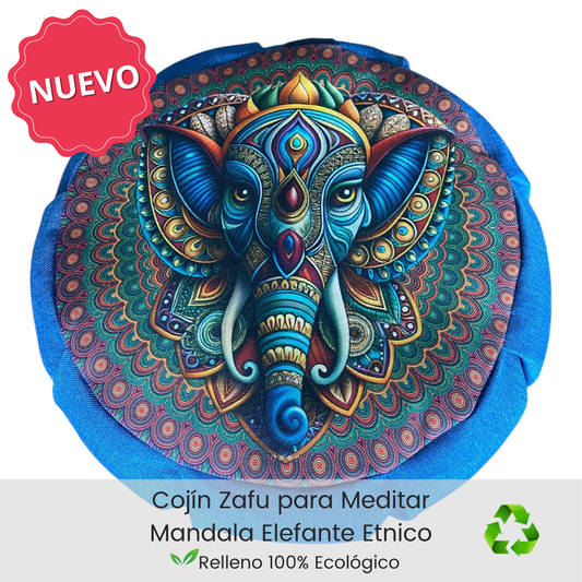 Cojin zafu para meditar elefante etnico