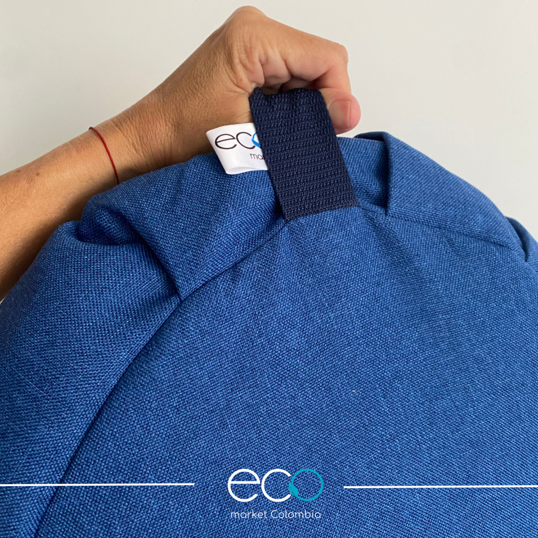 cojin zafu para meditar azul
