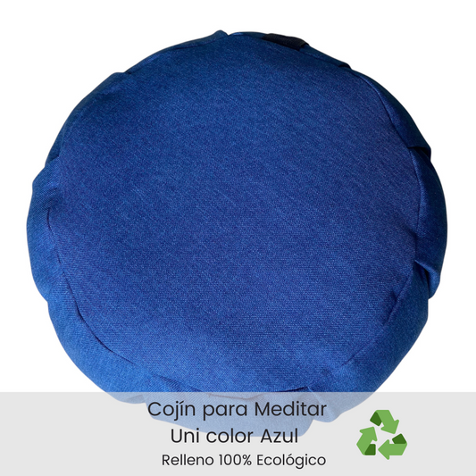 Cojin zafu para meditar color azul