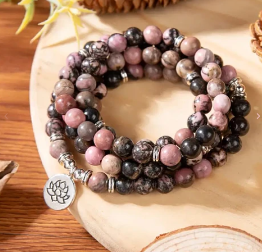 Collar Meditación en Rodonita Energía Sanadora