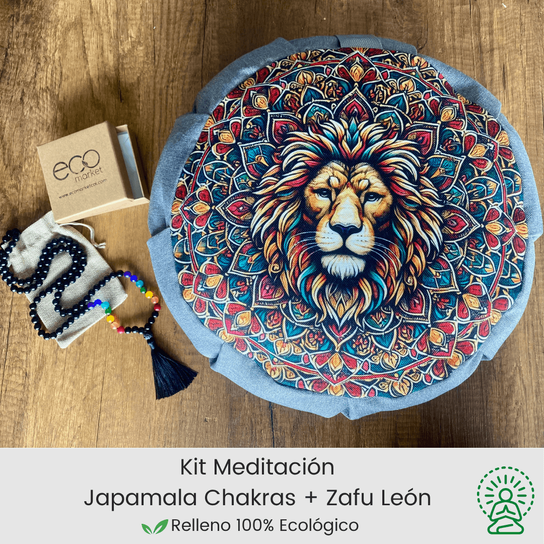 Kit para meditar cojin zafu y japamala